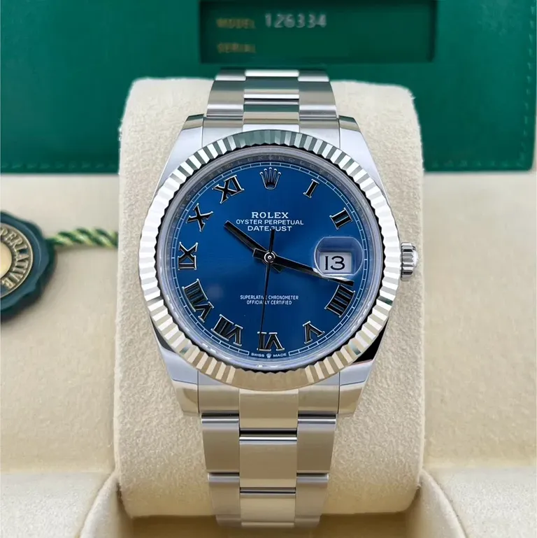 Rolex Datejust 41 Fluted Blue — 2024 Rolex Datejust 41 Fluted Blue Roman Oyster
