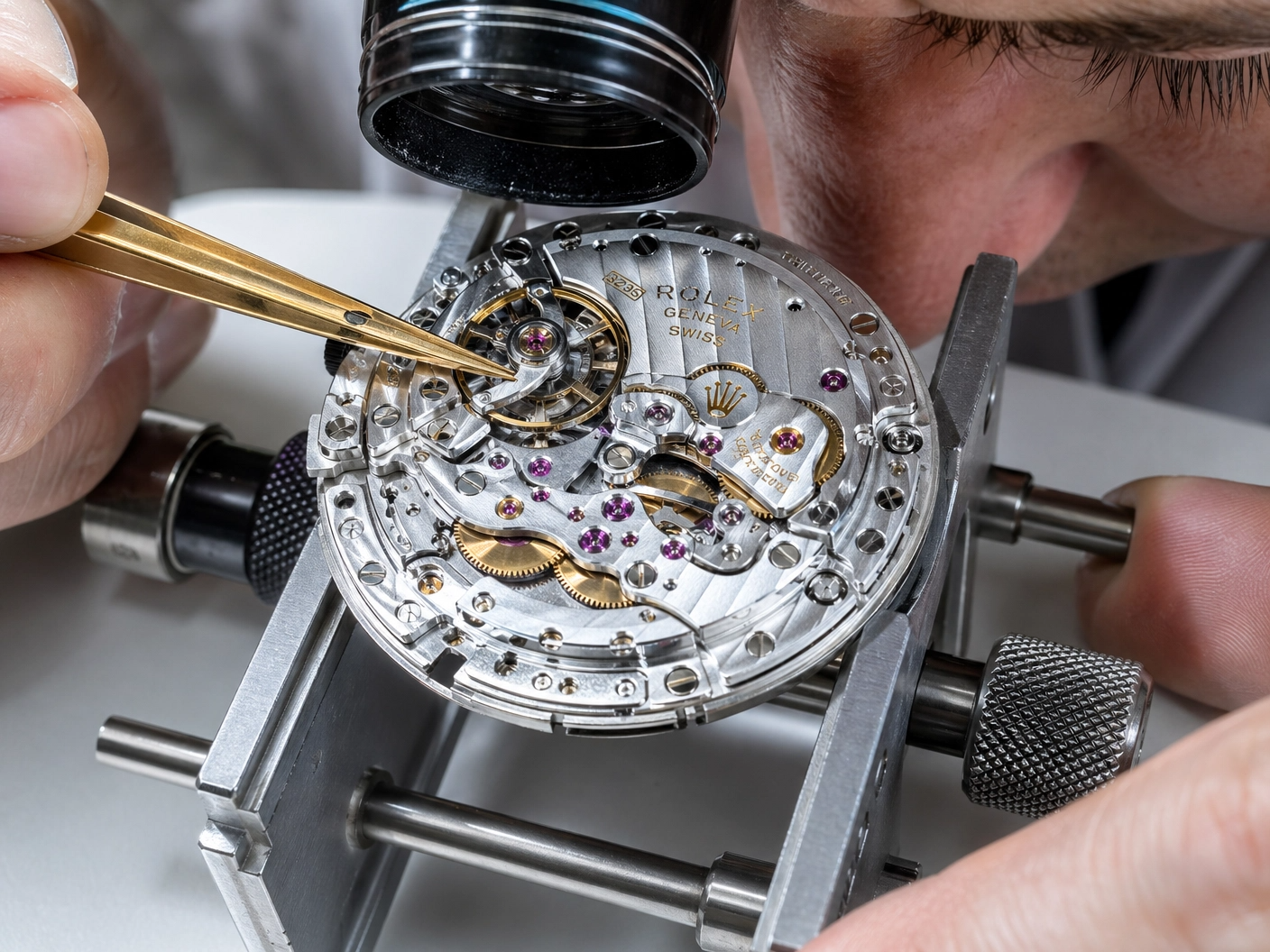 Rolex watch verification process — movement inspection